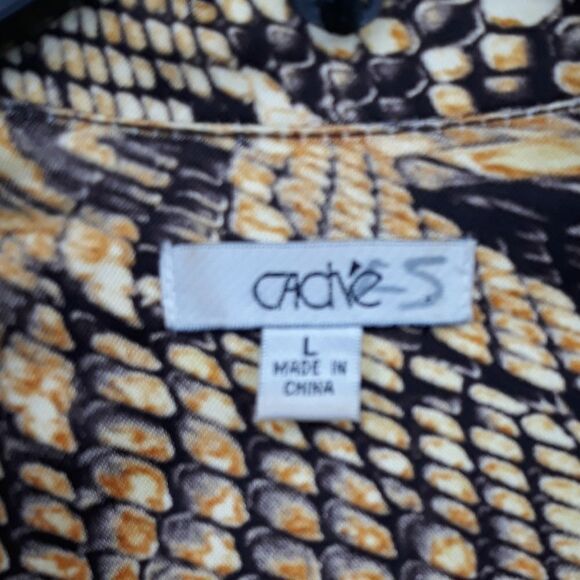 Vtg Cache Unique Statement Jacket Dragon Eagle Military Moto Belted Golden Sz L - Picture 13 of 16